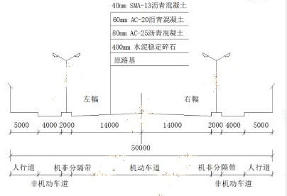 ϣ
ĳλнɵ޹̣·ȫ2km߿50m·ͼ1-1ʾ״·ṹΪ40mmAC-13ϸʽ